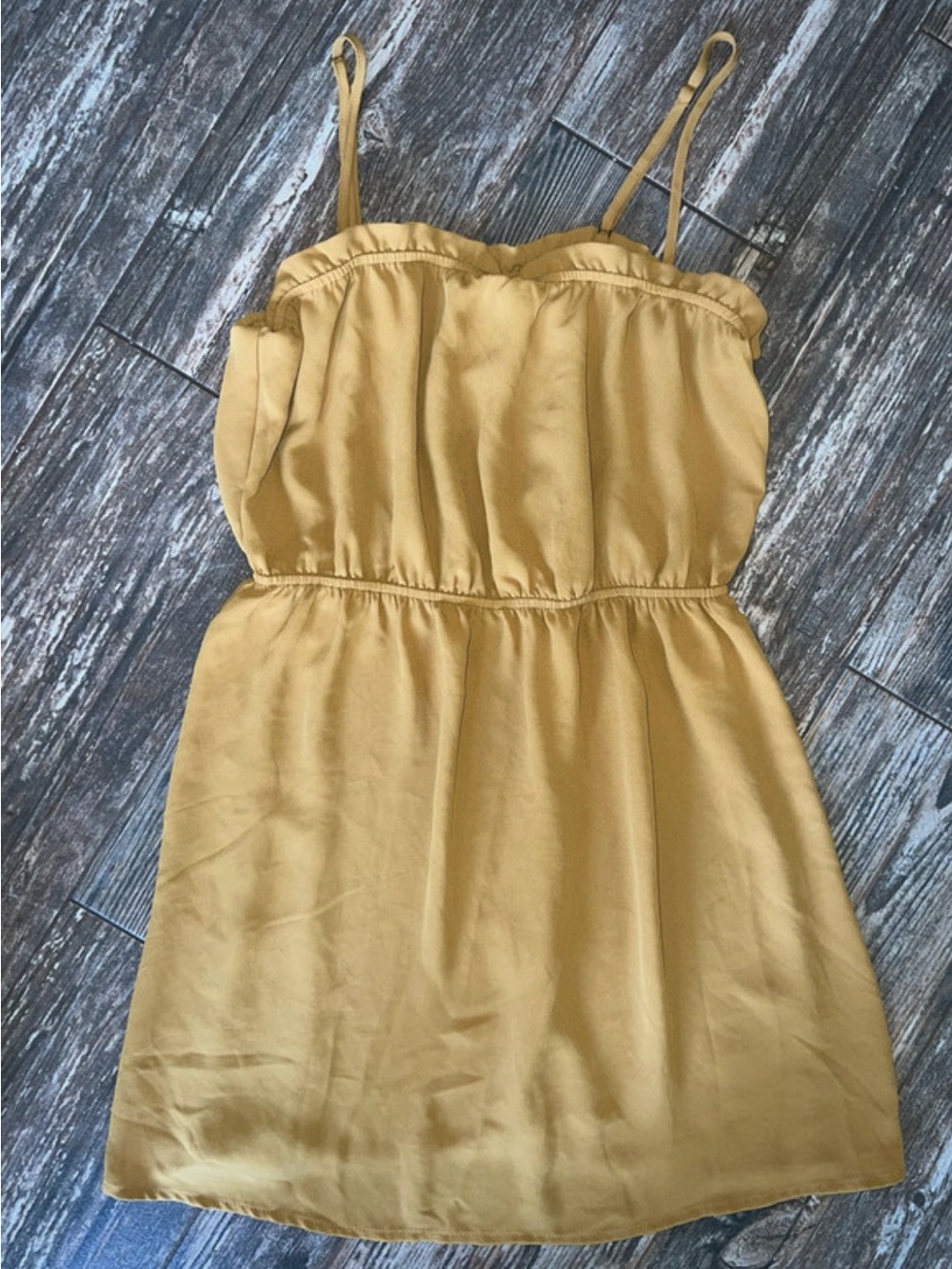 Forever 21 Mustard Yellow Satin Mini Dress